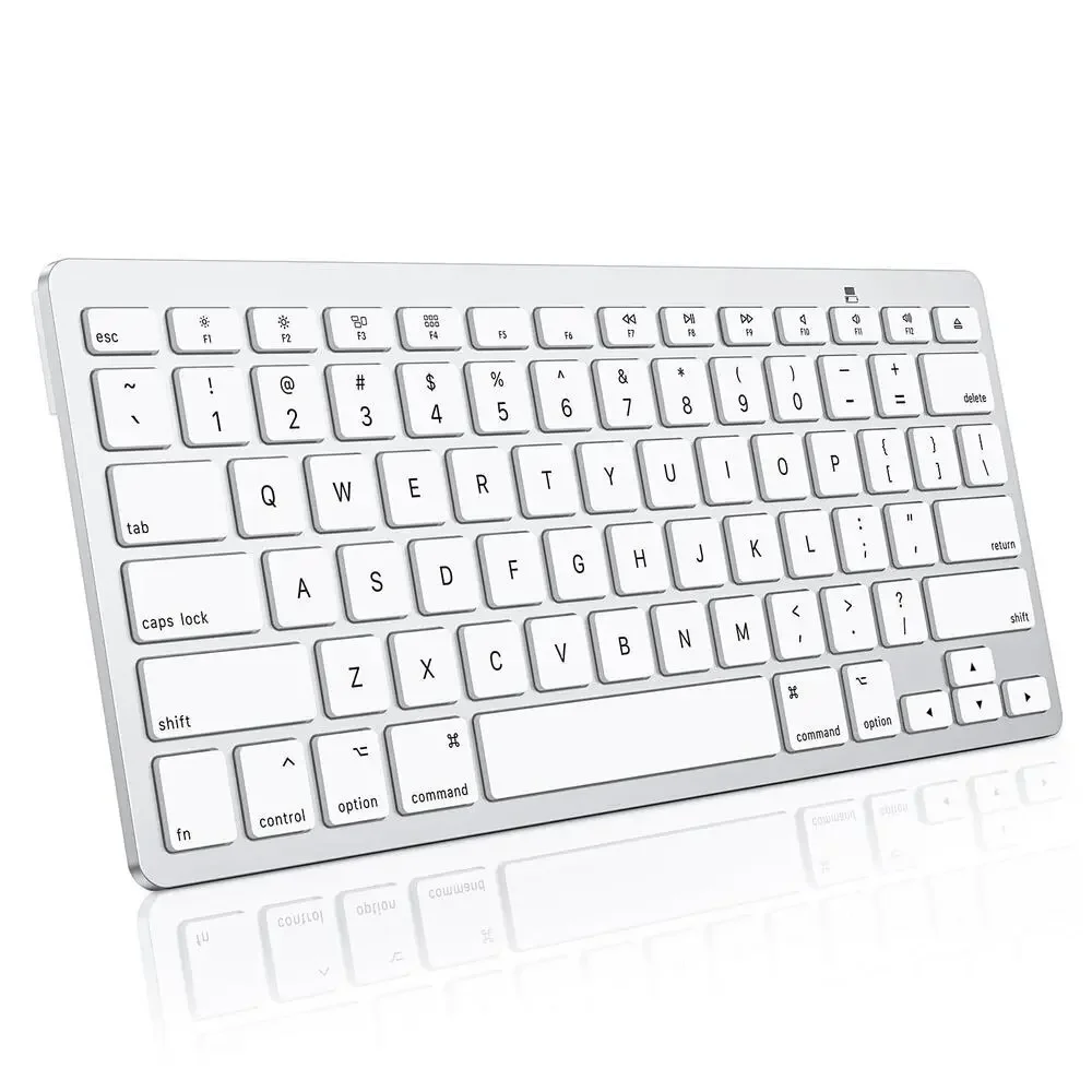 OMOTON Wireless Keyboard KB066 Bluetooth Slim Windows Mac iOS Android Silver